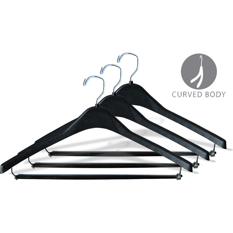 Cintre en plastique Yosemite avec barre à pantalons verrouillable pour robe / chandail / chandail, 100
