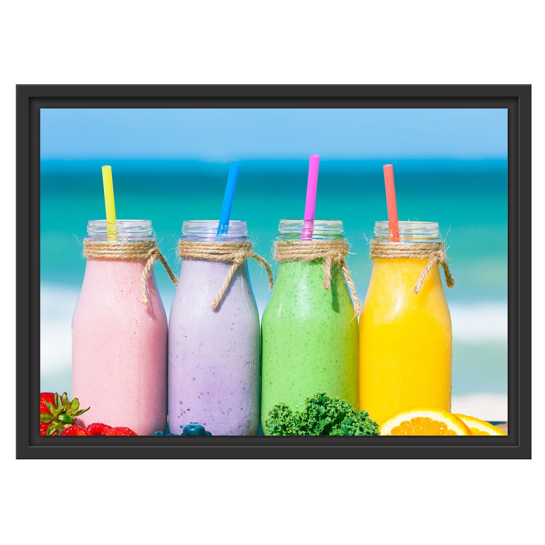 Gerahmtes Wandbild Smoothies in verschiedenen Farben