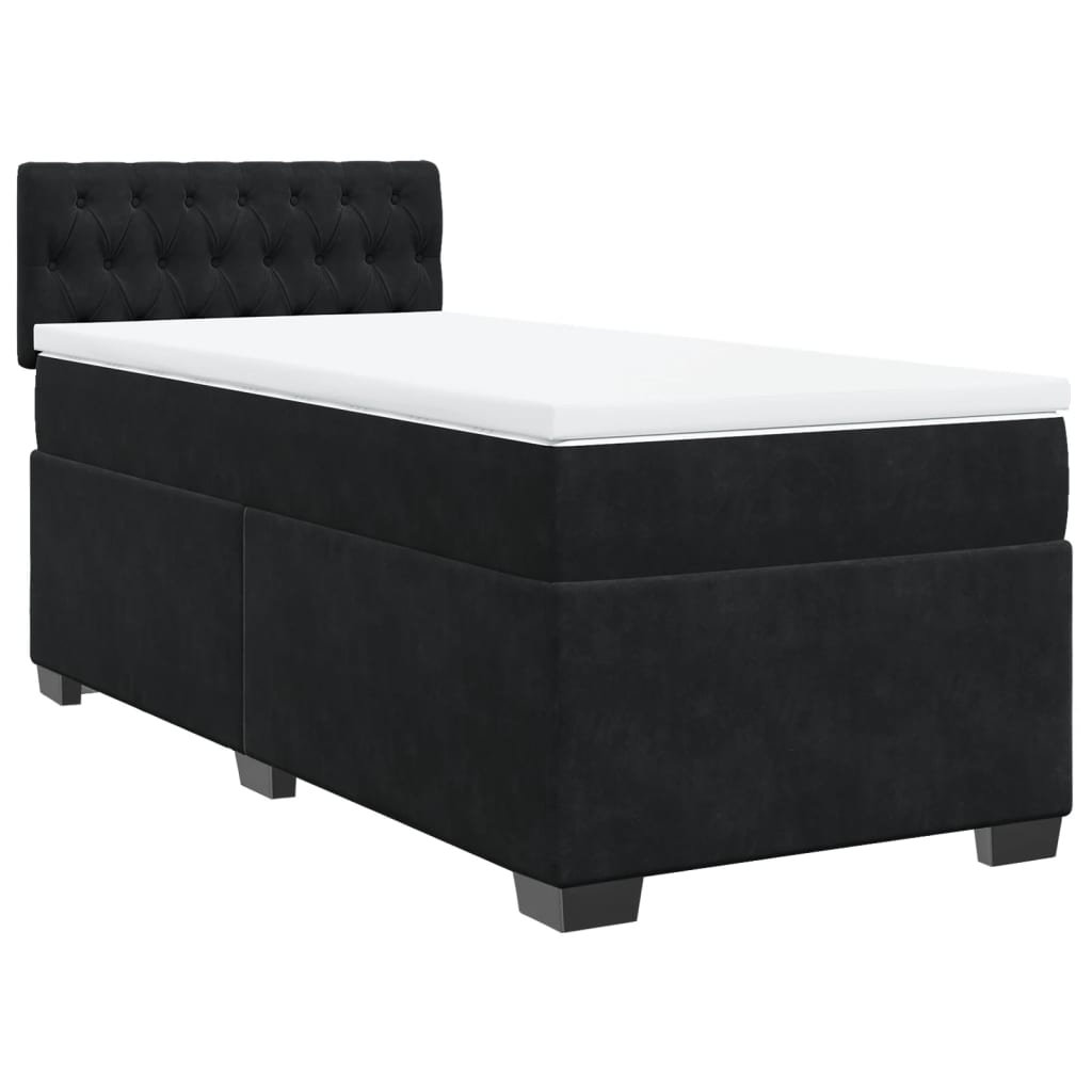 Vidaxl Boxspringbett Mit Matratze Schwarz Samt