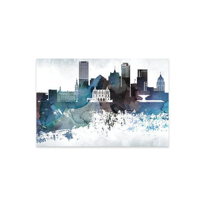 " Milwaukee Bluish Skylines " by WallDecorAddict