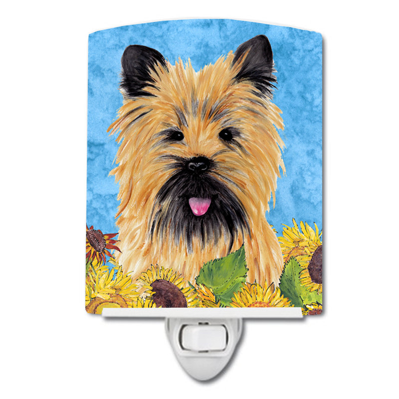 Cairn Terrier in Summer Flowers Ceramic Night Light, Cairn Terrier