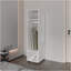 Armoire blanche à 3 tablettes avec miroir et rangement ouvert-455016902