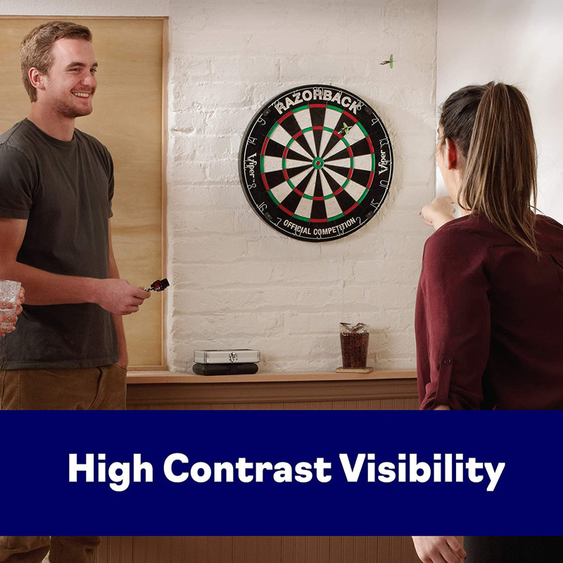 Viper Official Competition Razorback Bristle Cork Dartboard with Darts