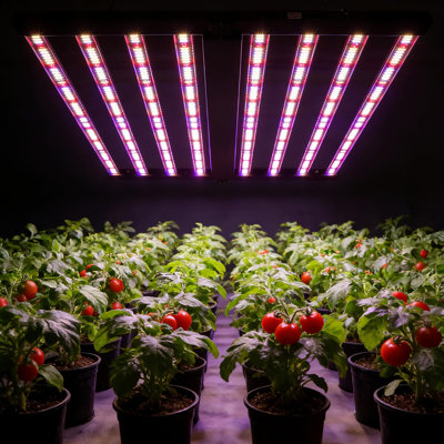 8-Bar LED Grow Light with Dimmable Full Spectrum - Foldable Design for 4x4Ft Coverage - 120v Commercial Plant Growing Lamp for Indoor Gardens & Vertical Farming