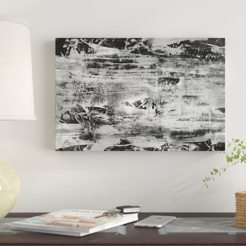 «Black and White Abstract V», reproduction sur toile, H 26 po x l 40 po x P 1,5 po