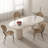 Lexly Pedestal Modern Cream Color Dining Table, Roman Column-523856556