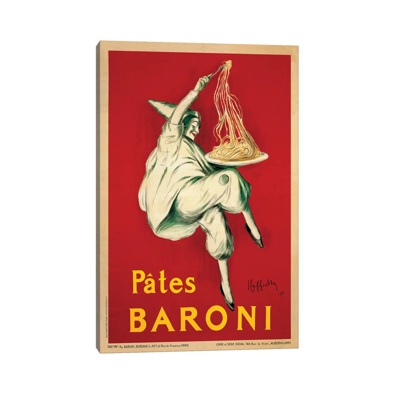 Pates Baroni, 1921 by Leonetto Cappiello - Wrapped Canvas Print, 101.6 cm H x 66.04 cm W x 3.175 cm D