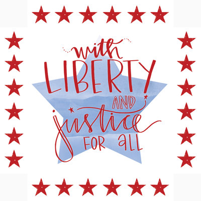 Liberty and Justice Star Sides 1 Piece Wrapped Canvas Wall Art