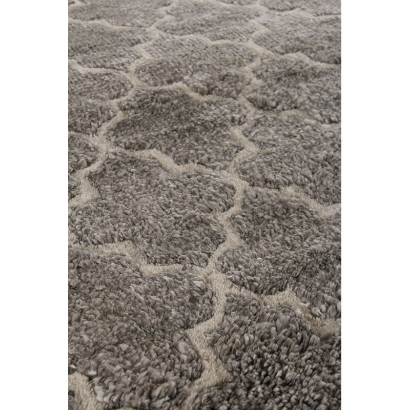 Lux Look Geometric Area Rug in Gray, Rectangle 9' x 12'
