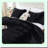 Plush Black Velvet Queen Comforter Set - Fluffy Fuzzy Double-Sided Bedding with Soft Shaggy Texture - 3 Piece Set with 1 Comforter and 2 Pillowcases