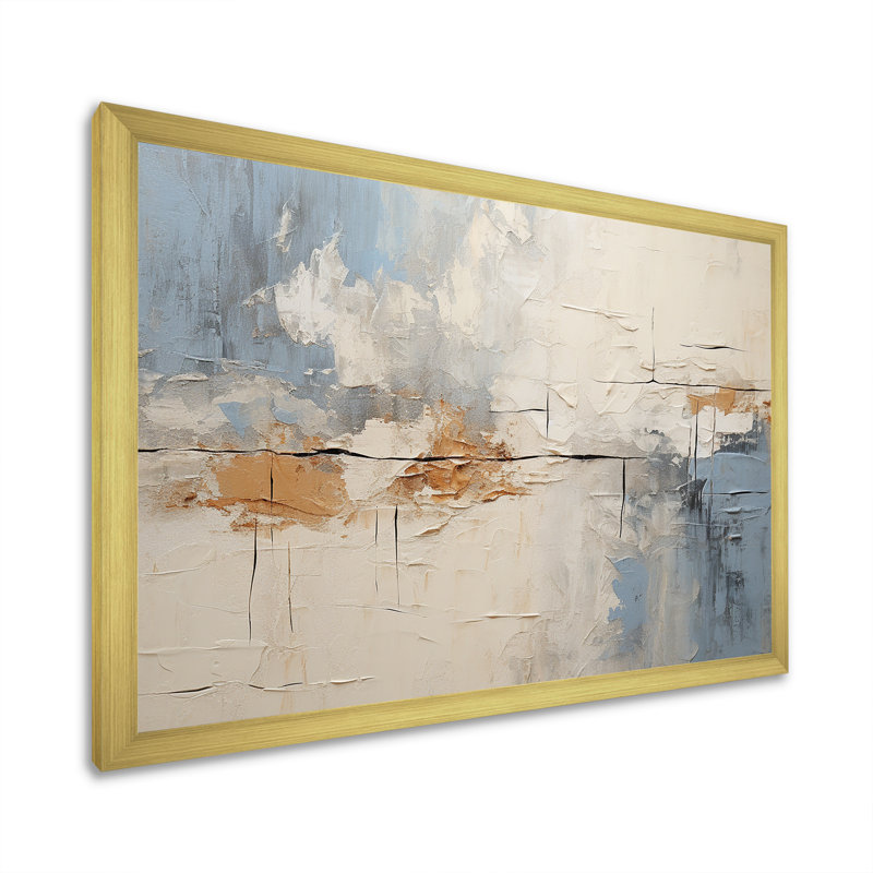 Minimalisme moderne scandinave Serenity Art I - art mural moderne-scandinave encadré, Cadre doré simple