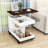 Adjustable End Table with Wheels and Storage Shelves-1319899866