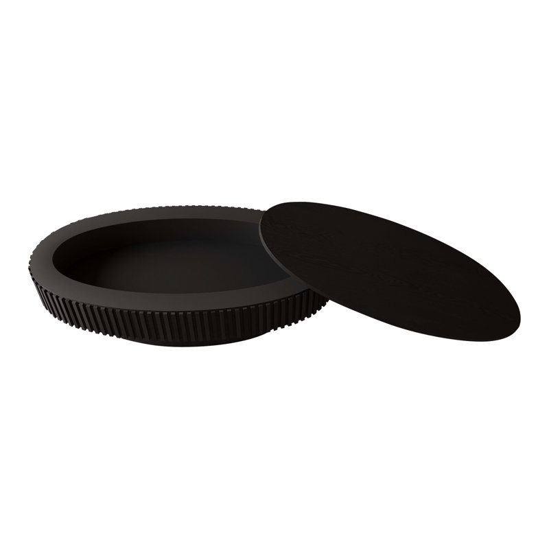 Table basse ovale avec rangement 47 po, Noir