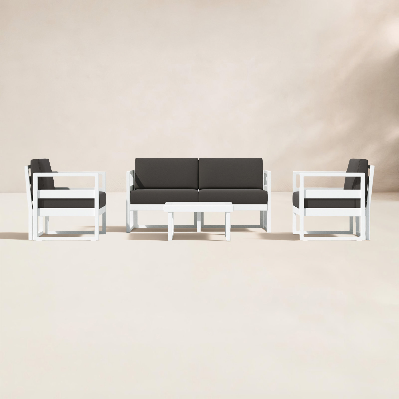 Lane 4-Person Patio Seating Group, Charcoal, White