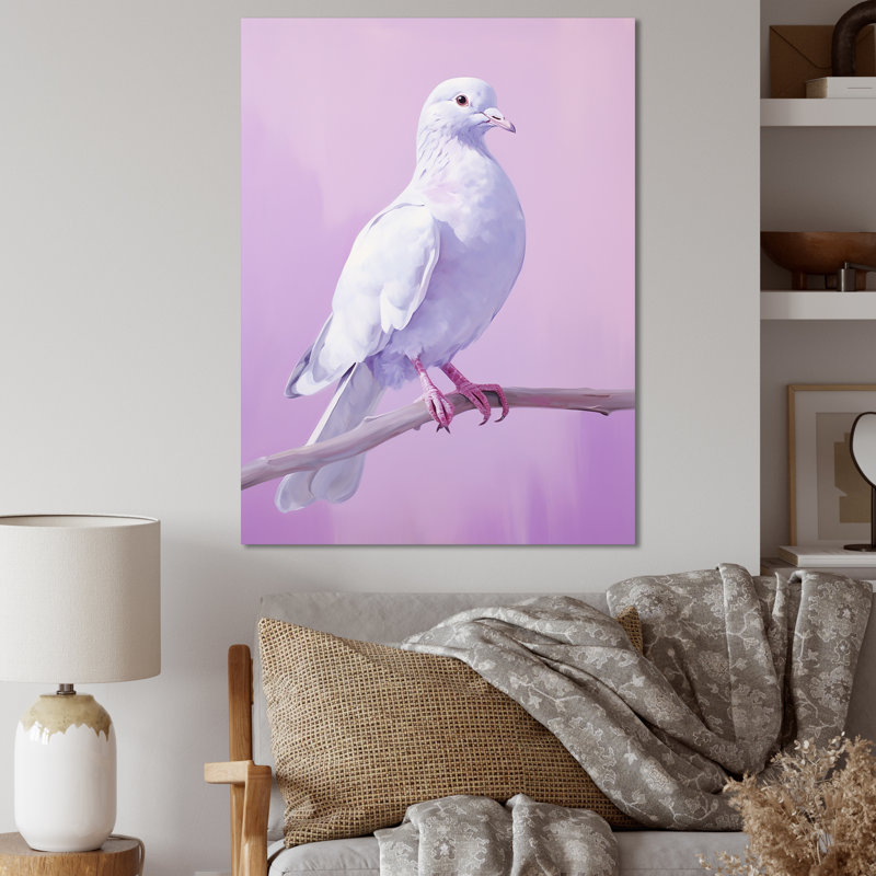 Colombe polie I sur toile, H 44 po x l 34 po x P 1,5 po, Toile tendue