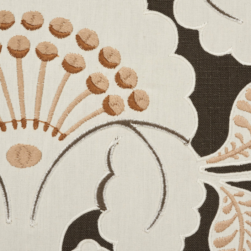 Jackie Applique Embroidery Fabric, Brown