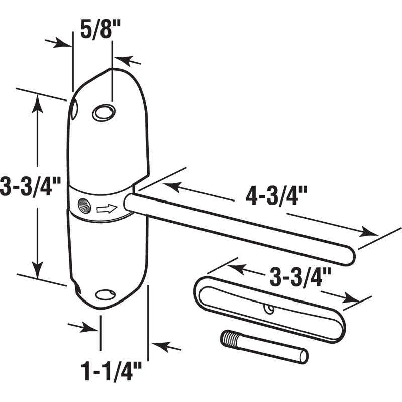 Safety Spring Door Closer – Easy to Install to Convert Hinged Doors to Self-Closing – Diecast Construction, 4-1/4 in. Black, Non-Handed (Single Pack)