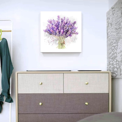 Art mural en toile mauve lavande mauve 16 po x 16 po