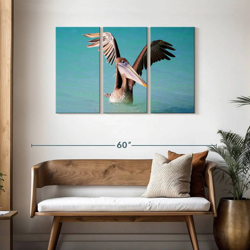 Pelican With Outstretched Wings, 28" H x 45" W