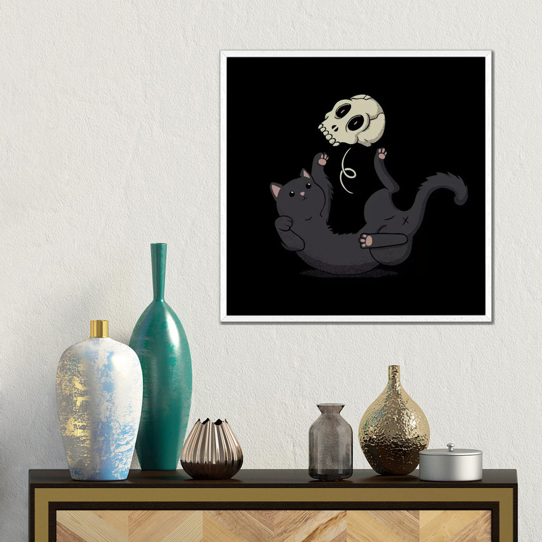 Skull Black Cat von Tobias Fonseca - Galerie-verpackte Leinwand Giclée