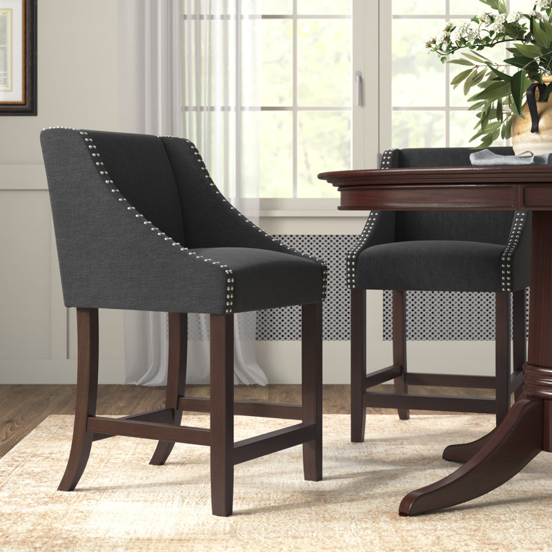 Tabouret Padmukh, Tabouret de comptoir (siège d'une hauteur de 24 p, Gris foncé