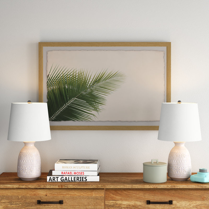 Talon 20" Ceramic Table Lamp Set, Off-White