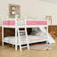 Lit double superposé au dessus d'un lit double avec tablettes, glissoire intégrée et échelle-129912690