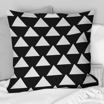 Coussin noir et blanc Triangle - Mid-Century