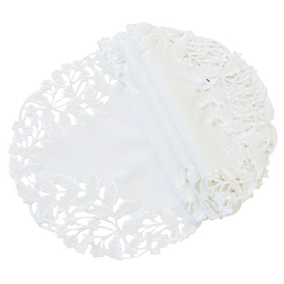 Ollert Polyester Floral Round Doily