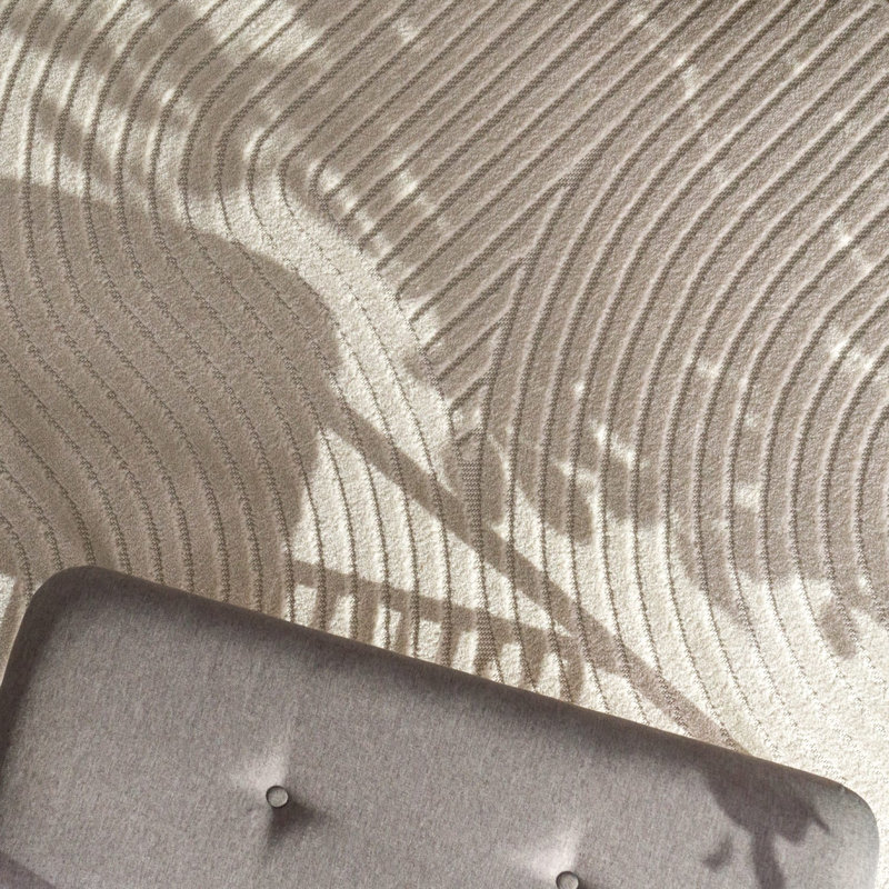 Tapis moderne avec motif de lignes minimalistes crème, Rectangle 3 pi 11 po x 5 pi 7 po