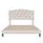 Full Upholstered Platform Bed with Adjustable Saddle Headboard, Diamond Tufted, Wooden Slats & Metal Support, Beige-1550237743