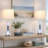 28" Coastal Crystal Glass Table Lamps with USB & Type-C Charging Ports, Gradient Blue Glass Accent Lamps with LED Bulbs Included-124582018