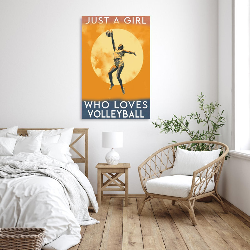 Just A Girl Who Loves Volleyball - Reproduction d'art graphique rectangulaire sur toile tendue 1 pièce