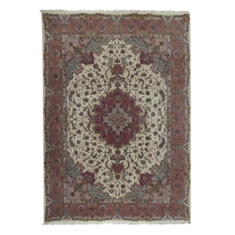 Hand-Knotted High-Quality Ivory Area Rug