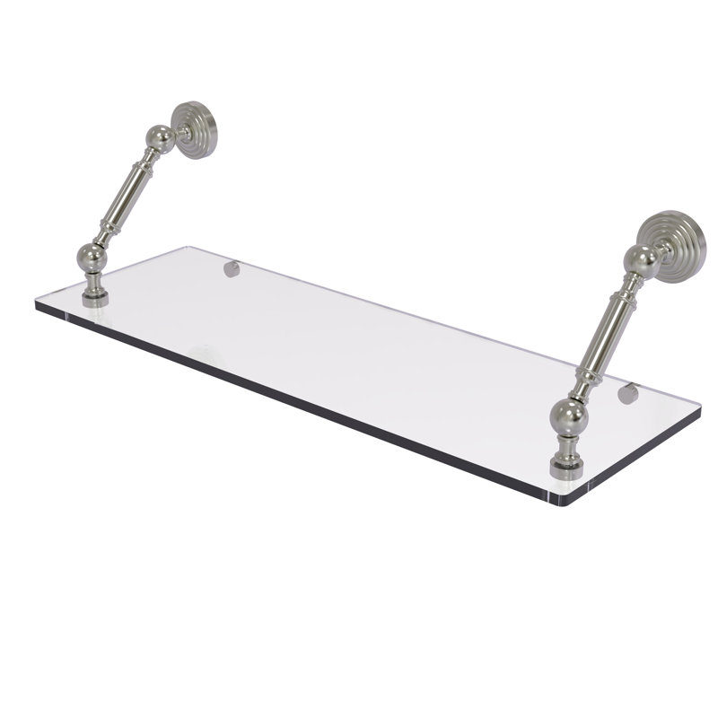 Tablette flottante Beresford, Nickel satiné, H 7,3 po x l 24 po x P 8 po