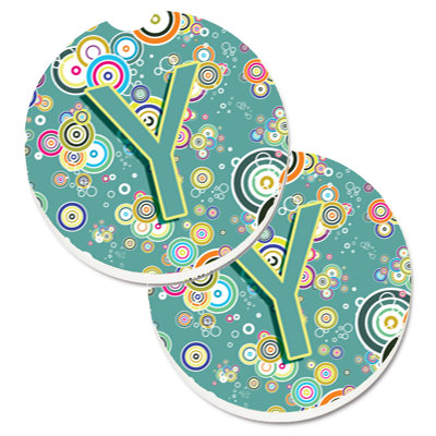 Ceramic Round 2 Piece Car Coaster Set