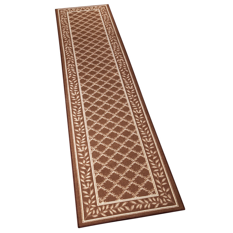 Tapis décoratif brun tissé à plat oriental Belwood