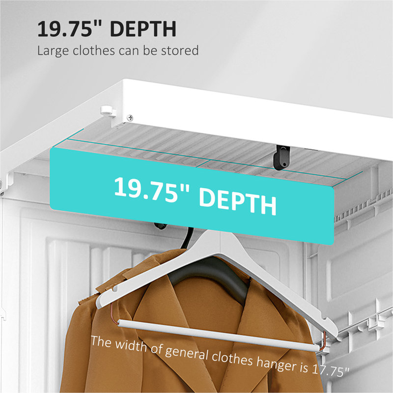 White Modular Portable Wardrobe Closet with Cube Compartments