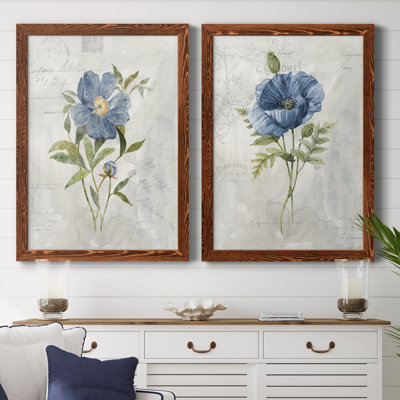 Blue Linen Peony - ensemble de 2 reproductions d'art