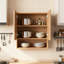 Armoire murale rayée avec portes, tablette et rangement ouvert-1739869807