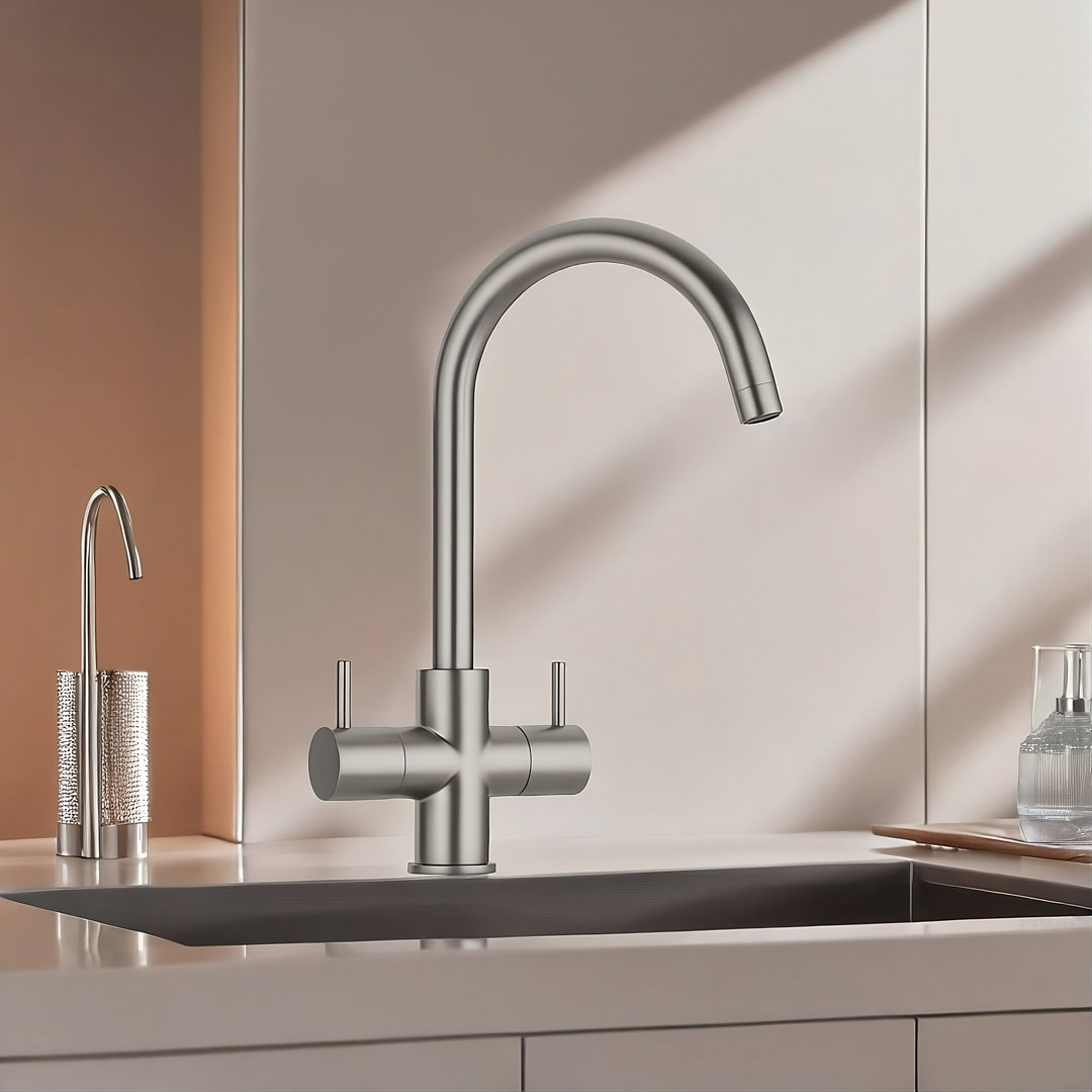 Cox Cruciform Sink Pull Out Twin Lever Monobloc Kitchen Tap