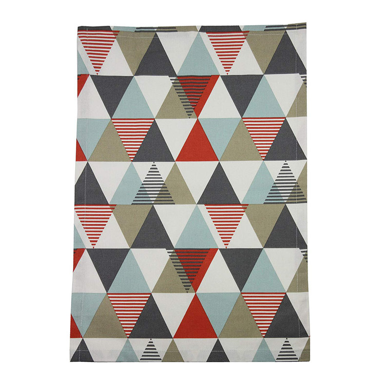 Amelia 100% Cotton Geometric Rectangle Napkin, Terracotta Orange
