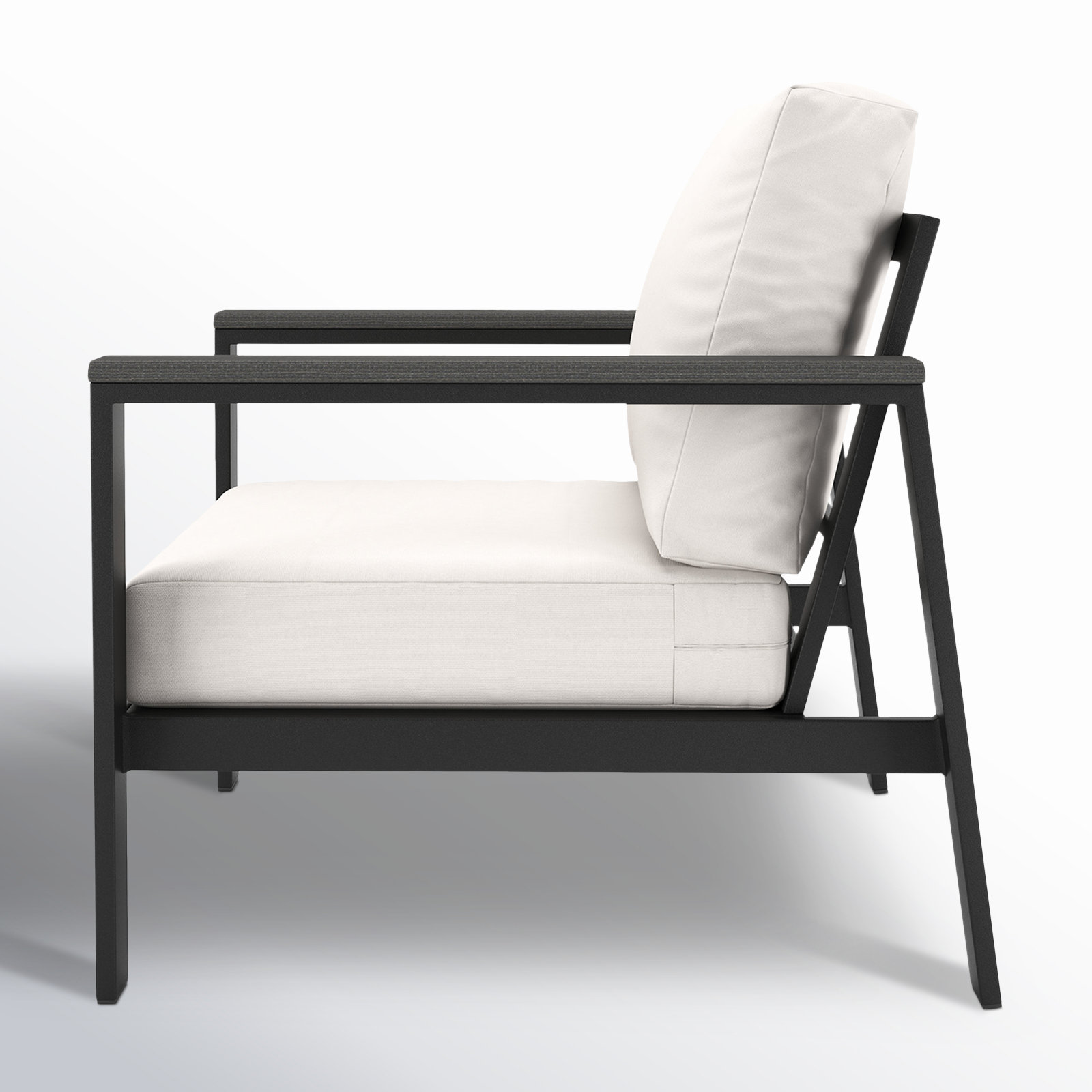 Townsend Outdoor Patio Lounge Chair with Sunbrella Cushions, Canvas White Sunbrella® Canvas, Gray, Yes