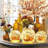 Set of 3 Crackle Glass Ball with LED Lights for Fall Table Decor with Timer