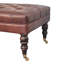 Repose-pieds en cuir brun Buffalo avec pieds en roulette