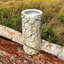 Hand-Finished Chamari Ceramic Umbrella Stand - 18" H Freestanding Design with Vintage Distressed Finish, Ideal for Home Décor or Flowers