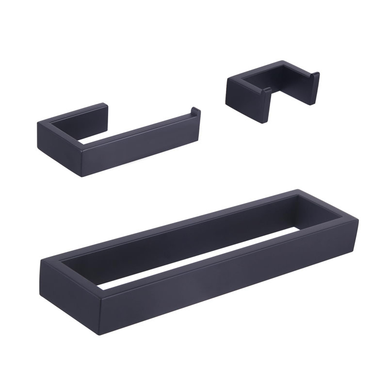 3 - Piece Bathroom Hardware Set, Matte Black