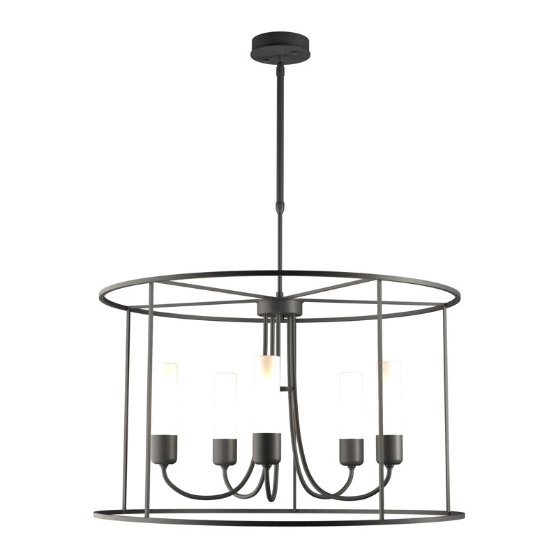 Portico 5 - Light Outdoor Pendant, Opal Glass, Natural Iron
