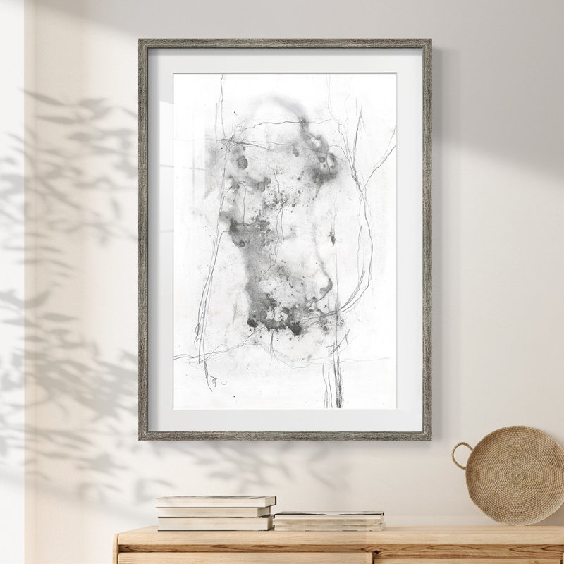 Graphite abstrait IV - impression encadrée
