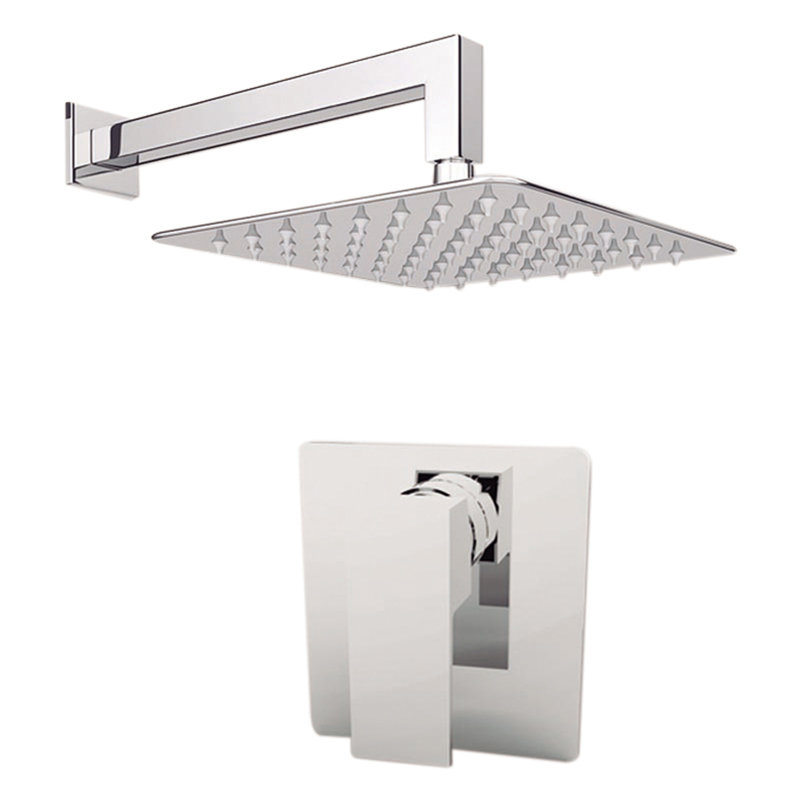 Milan Shower Faucet with Rough in-Valve, Chrome, 12"